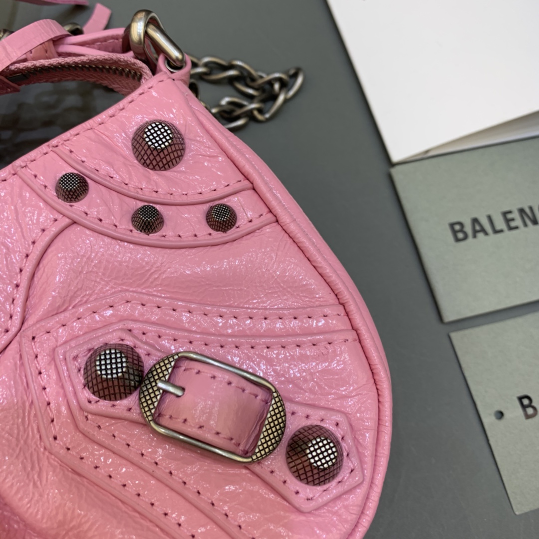 Balenciaga Le Cagole Mini Bag With Chain Shoulder Bag Pink